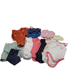 11 Piece Baby Bundle of‎ Onesies-Outfits-Sweater & Cap Size 0-3 Months